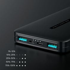 Joyroom Power Bank (JR-T012) - 2x USB, Type-C, Micro-USB, 2.1A, 10000mAh - Black
