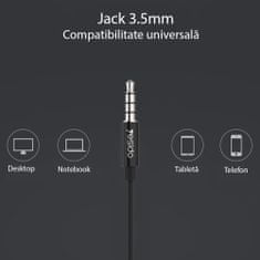No Name Stereo slúchadlá (YH-16) - Jack 3,5 mm s mikrofónom, 1,2 m - čierne