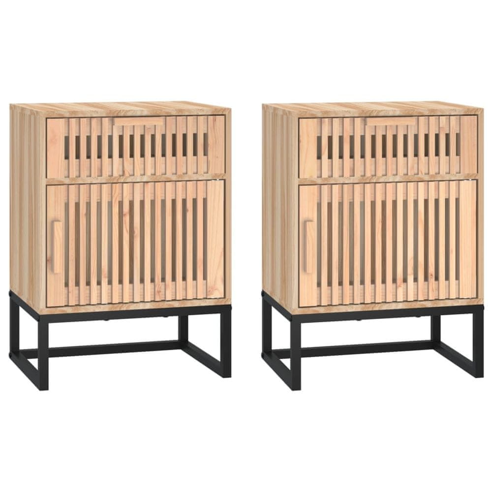 Vidaxl Nočné stolíky 2ks čierne 40x30x55,5cm kompozitné drevo a železo