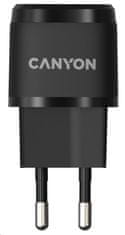Canyon nabíjačka do siete H-20-05, 1x USB-C PD 20W, čierna