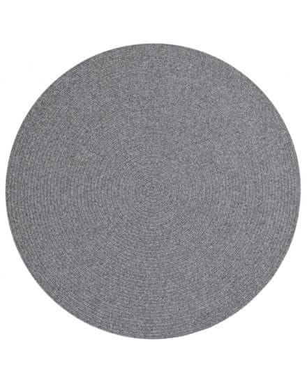 NORTHRUGS Kusový koberec Braided 105551 Light Grey kruh – na von aj na doma