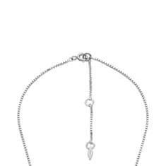 Fossil Elegantný strieborný náhrdelník s kryštálom Circle JFS00618040