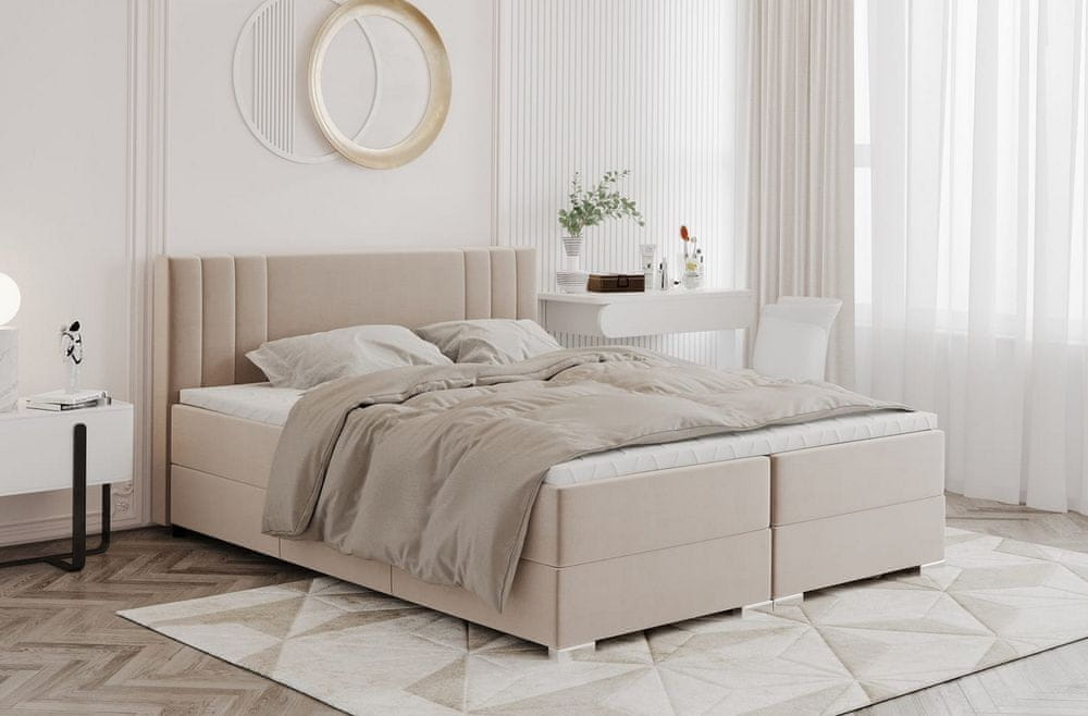 Veneti Manželská posteľ AGNETA 1 - 160x200, béžová
