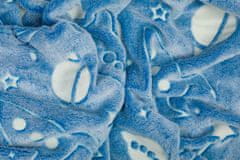 Svitap J.H.J. Detská mikroplyšová svietiaca deka Vesmír modrý 100x150 cm