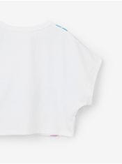 Desigual Modro-biele dievčenské kvetované tričko Desigual Biscuit 110-116