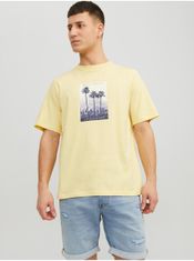 Svetlo žlté pánske tričko Jack & Jones Splash S