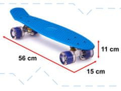 KIK KX5375_2 Pennyboard s LED kolieskami modrý