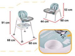 KIK KX5317_1 Detská zelená jedálenská stolička 3v1