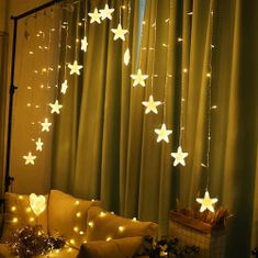 Vianočné hviezdne svetlá záves 4m 136 LED