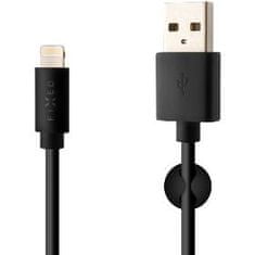FIXED USB/Lightning kábel 1m, MFI, čierny