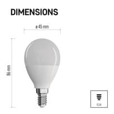 EMOS LED žiarovka Classic Mini Globe / E14 / 7,3 W (60 W) / 806 lm / studená biela