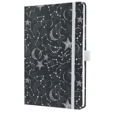 Sigel Exkluzívny zápisník "Jolie", Cosmic Fantasy Black, 135 x 203 mm, linajkový, 87 listov, tvrdé dosky, JN349