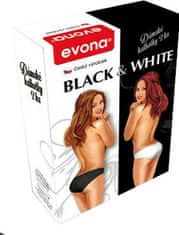 Evona 2 PACK - dámske nohavičky K 5780 BLACK & WHITE (Veľkosť L)