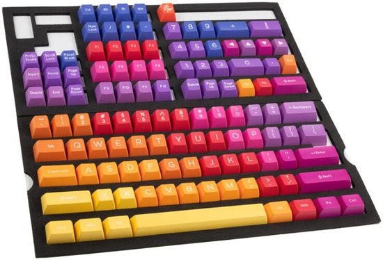 Ducky Afterglow SA, 108 kláves, ABS, modré/fialové/červené/žluté