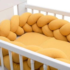 NEW BABY Mušelínový set do postieľky s výplňou New Baby 100x70 cm horčicový 