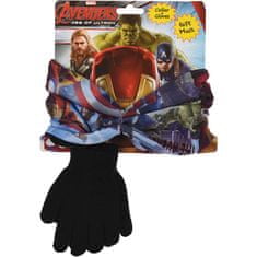 Sun City Šál Avengers / nákrčník Avengers zateplený + rukavice sada 2ks Barva: ČERNÁ
