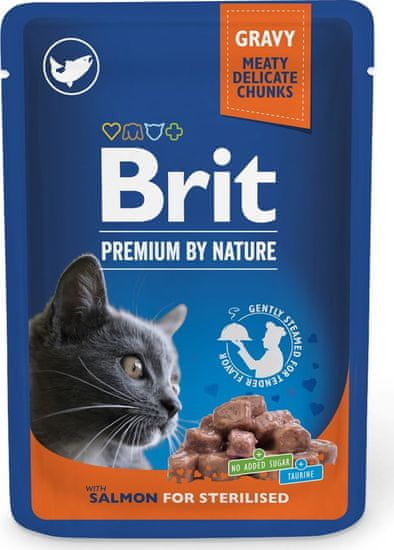 Brit premium cat pouches Salmon for Sterilized 100 g