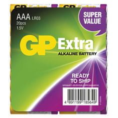 GP Alkalická batéria GP Extra LR03 (AAA), fólia, 20 ks