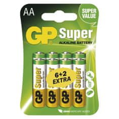 GP Alkalická batéria GP Super LR6 (AA), 6+2 ks