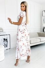 Numoco Dámske kvetované šaty Lisa bielo-broskyňová Universal