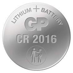 GP Lítiová gombíková batéria GP CR2016, 5 ks