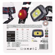 EMOS CREE LED + COB LED čelovka P3531, 330 lm, 65 m, 3× AAA