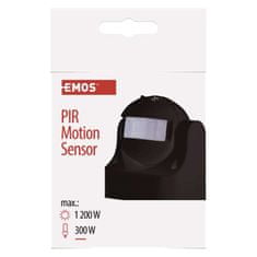 EMOS PIR senzor (pohybové čidlo) IP44 1200W, čierny