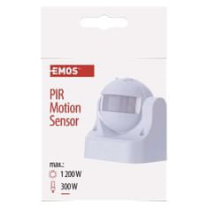 EMOS PIR senzor (pohybové čidlo) IP44 1200W, biely