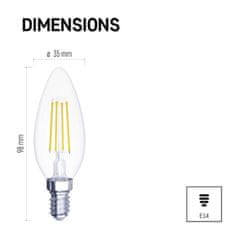 EMOS LED žiarovka Filament sviečka / E14 / 6 W (60 W) / 810 lm / neutrálna biela