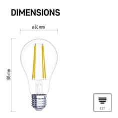 EMOS LED žiarovka Filament A60 / E27 / 7 W (75 W) / 1 060 lm / teplá biela