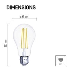 EMOS LED žiarovka Filament A60 / E27 / 3,4 W (40 W) / 470 lm / teplá biela