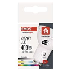 EMOS LED žiarovka GoSmart MR16 / GU10 / 4,8 W (35 W) / 400 lm / RGB / stmievateľná / Wi-Fi
