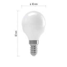 EMOS LED žiarovka Classic Mini Globe / E14 / 4,1 W (32 W) / 350 lm / teplá biela