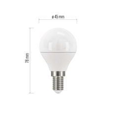 EMOS LED žiarovka Classic Mini Globe / E14 / 5 W (40 W) / 470 lm / teplá biela