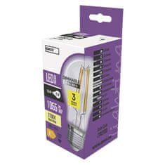 EMOS LED žiarovka Filament A60 / E27 / 8,5 W (75 W) / 1 055 lm / teplá biela / stmievateľná