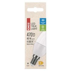 EMOS LED žiarovka True Light sviečka / E14 / 4,2 W (40 W) / 470 lm / neutrálna biela