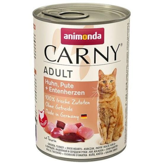 Animonda Carny cat konz. - kura, morka + kačacie srdce 400 g