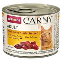 Animonda Carny cat konz. - hovädzie + kura + kačacie srdce 200 g