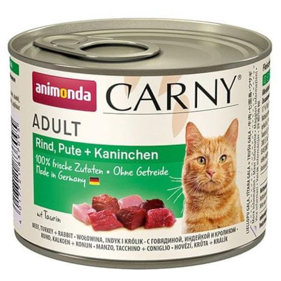 Animonda Carny cat konz. - hovädzie, morka + králik 200 g