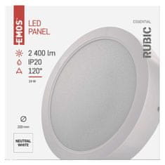 EMOS LED vstavané svietidlo RUBIC, okrúhly, biely, 24W, neutrálna biela