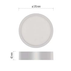 EMOS LED prisadené svietidlo, kruhové, biele, 12,5W, Neutrálna biela
