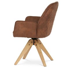 Autronic Moderní jídelní židle Židle jídelní, hnědá vintage látka, dubové nohy, otočný mechanismus (HC-539 BR3)