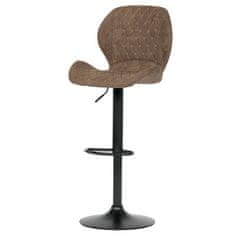 Autronic Barová židle Židle barová, hnědá COWBOY látka, černá podnož (AUB-431 BR3)