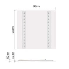 EMOS LED panel TROXO 60×60, štvorcový vstavaný biely, 27W neutr.b., UGR
