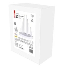 EMOS LED svietnik biely, 24,5 cm, 3x AA, vnútorný, teplá biela, časovač