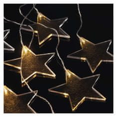 EMOS LED vianočný záves – hviezdy, 45x84 cm, vonkajší aj vnútorný, teplá biela