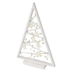 EMOS LED dekorácia – svietiaci stromček s ozdobami, 40 cm, 2xAA, vnútorný, teplá biela, časovač
