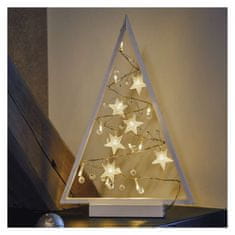 EMOS LED dekorácia – svietiaci stromček s ozdobami, 40 cm, 2xAA, vnútorný, teplá biela, časovač