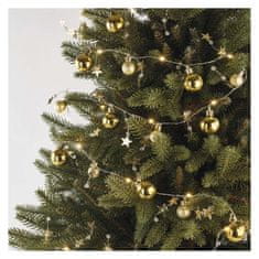 EMOS LED vianočná girlanda – zlaté guličky, 1,9 m, 2x AA, vnútorný, teplá biela, časovač
