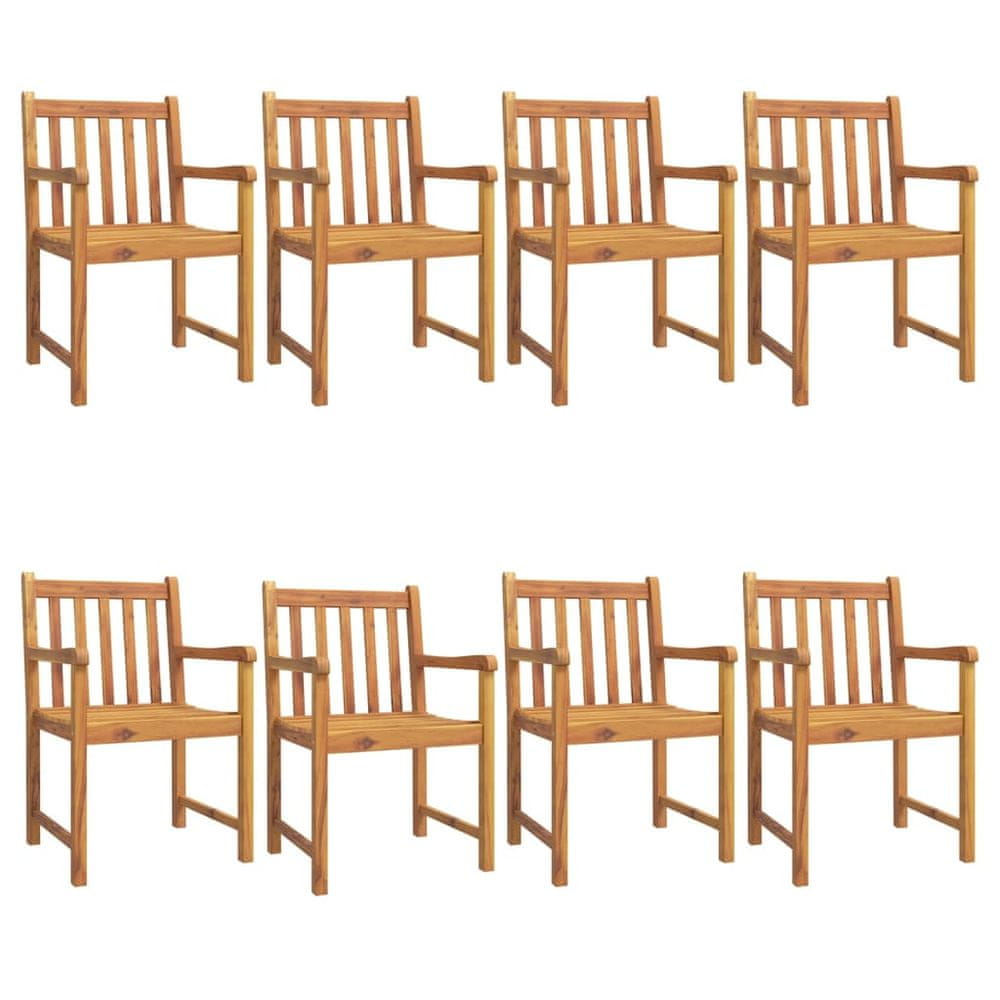 Vidaxl Záhradné stoličky 8 ks 56x55,5x90 cm akáciový masív